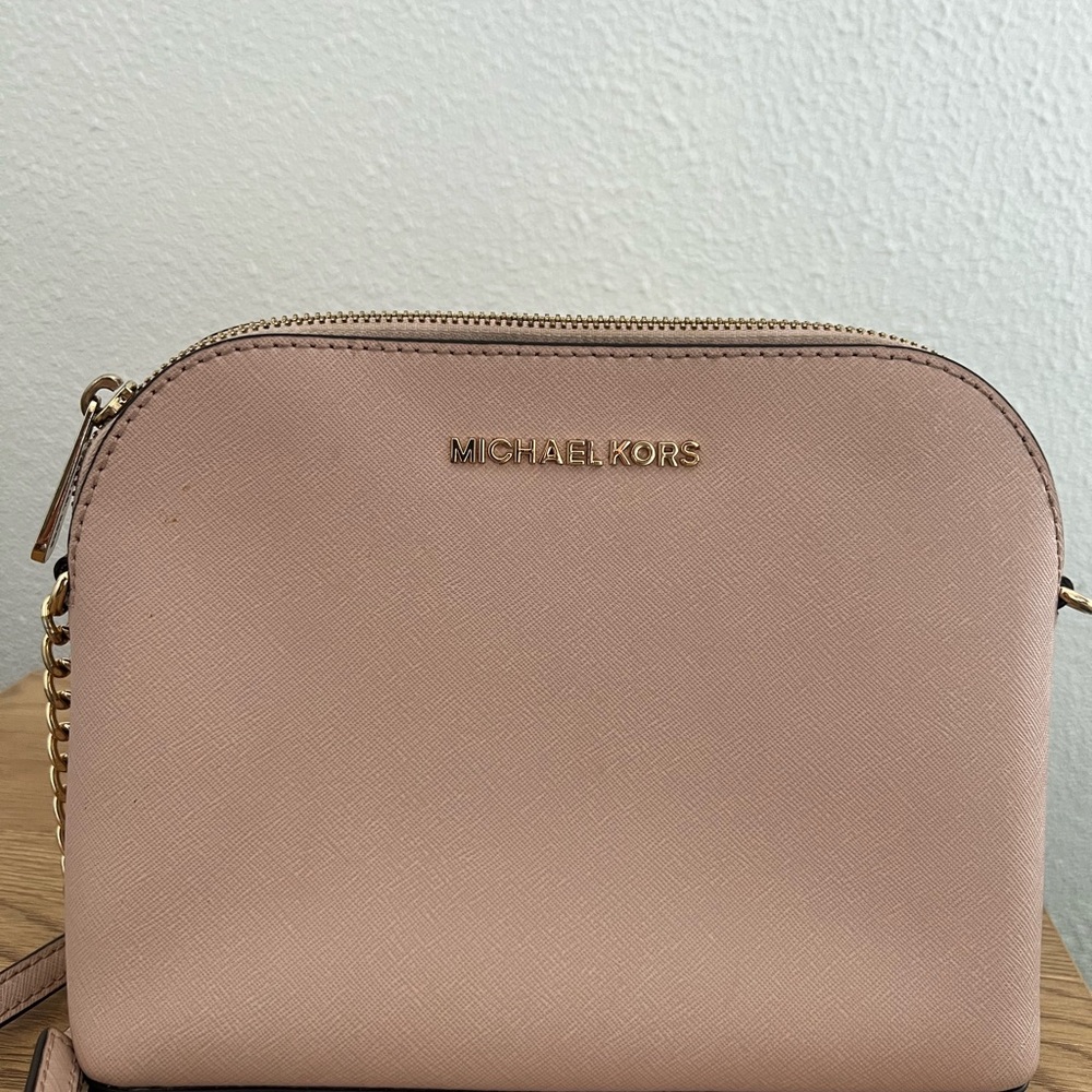 Michael Kors Pink Saffiano Leather Crossbody Bag